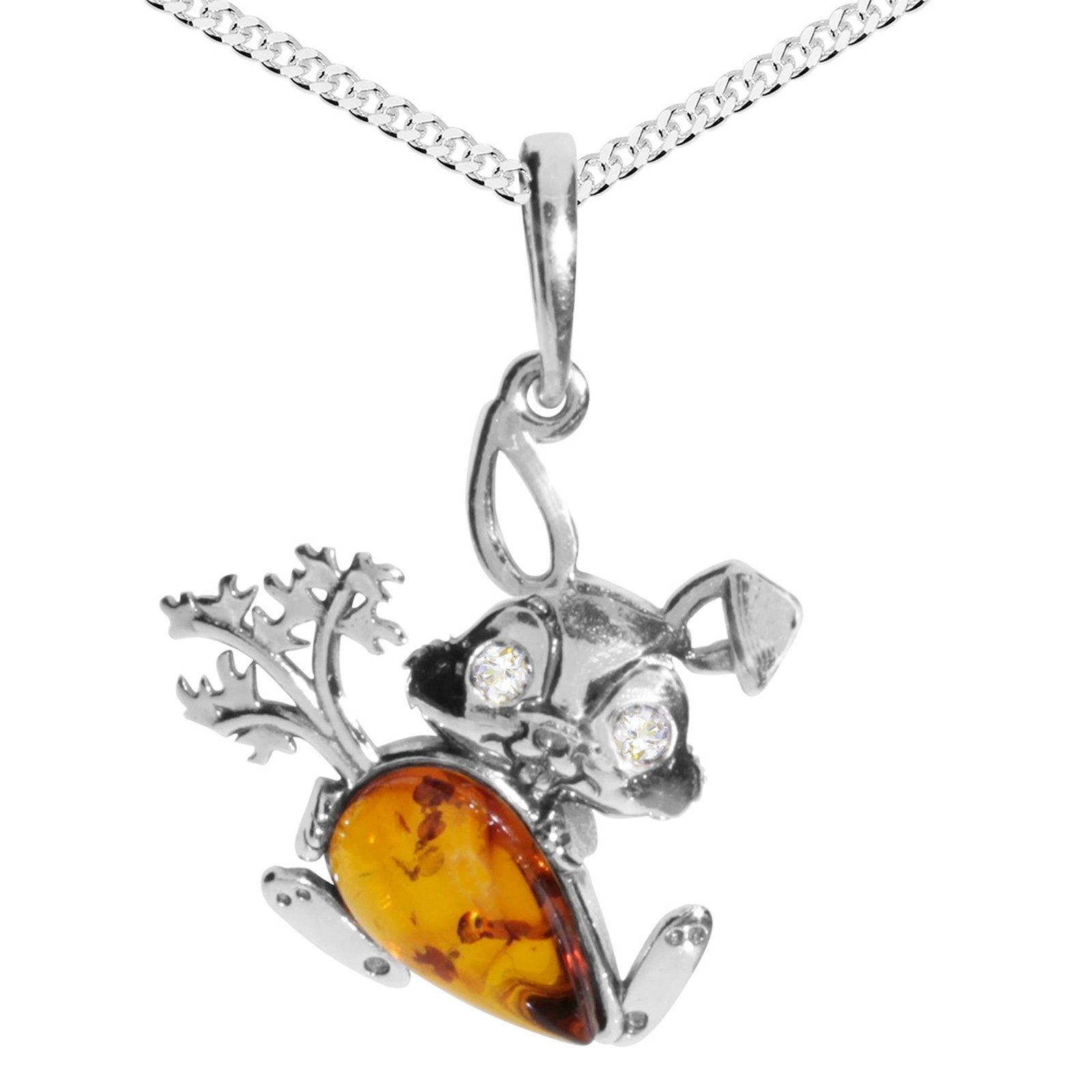 OSTSEE-SCHMUCK Kette mit Anhänger Ostsee-Schmuck Kette mit Anhänger Hase mit Möhre (2-tlg)