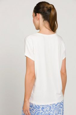 Gina Laura Rundhalsshirt T-Shirt Paisleymotiv Oversized Rundhals Halbarm