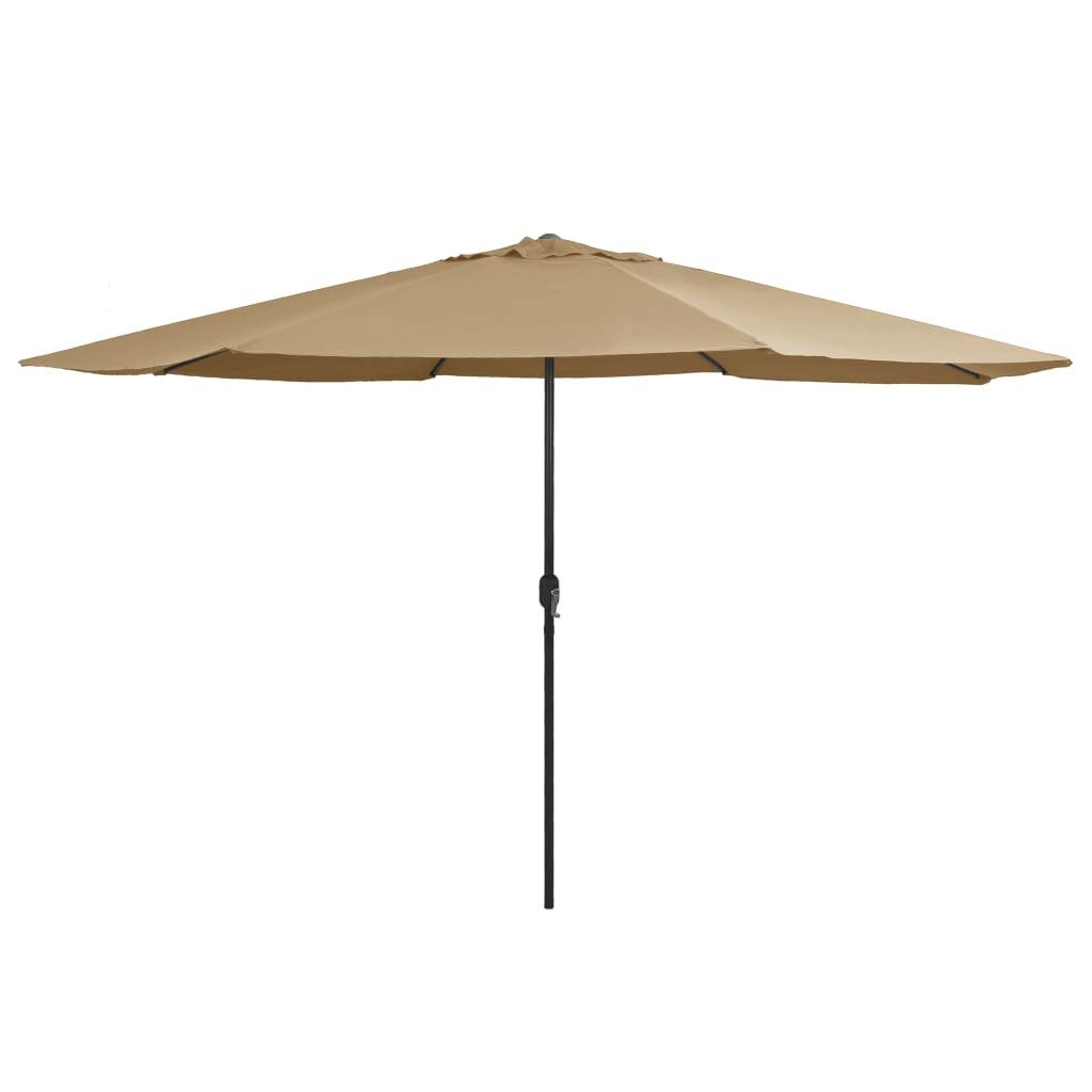 vidaXL Sonnenschirm Sonnenschirm mit Metall-Mast 390 cm Taupe
