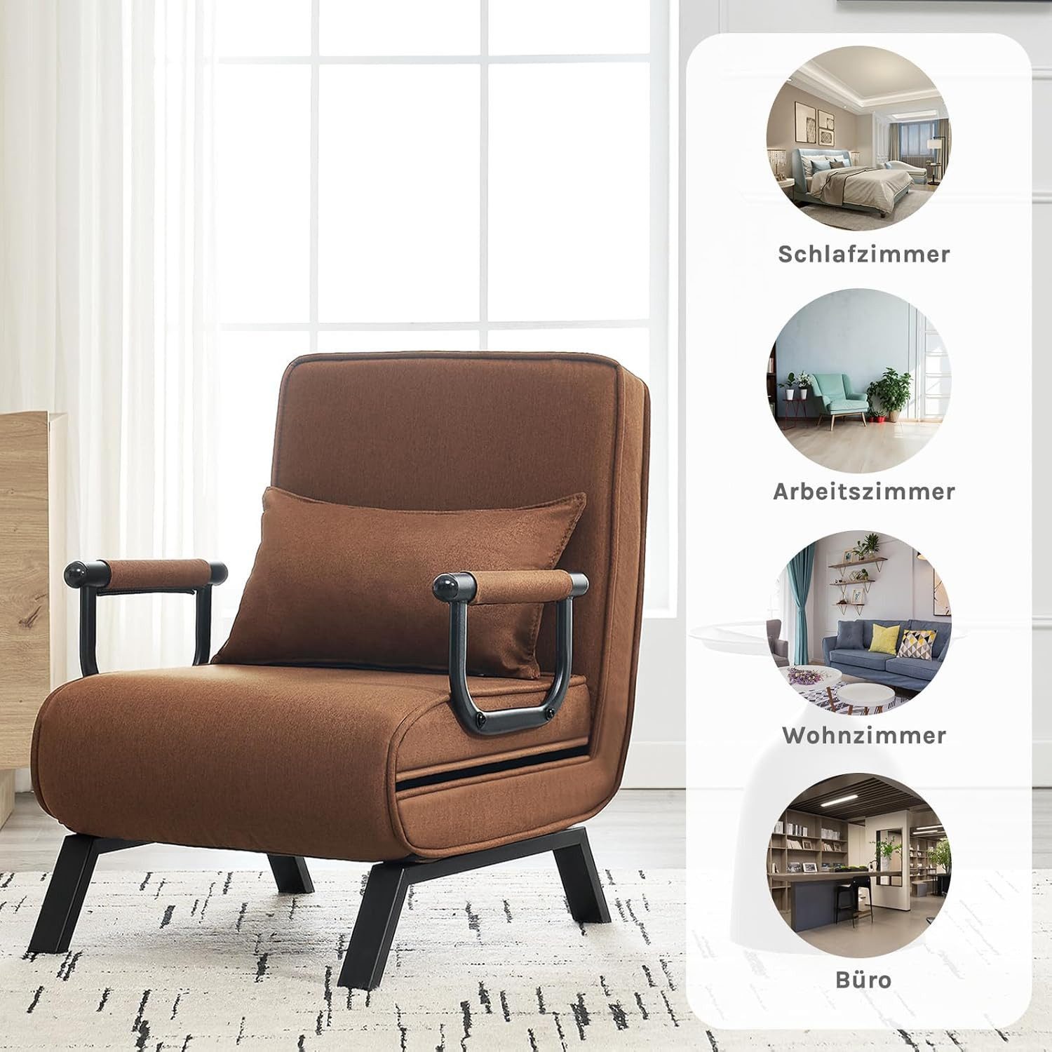 WOLTU Schlafsofa 1 Teile, Schlafsessel 3 in 1, mit Bettfunktion, Sofabett - Einrichtungsbeispiele