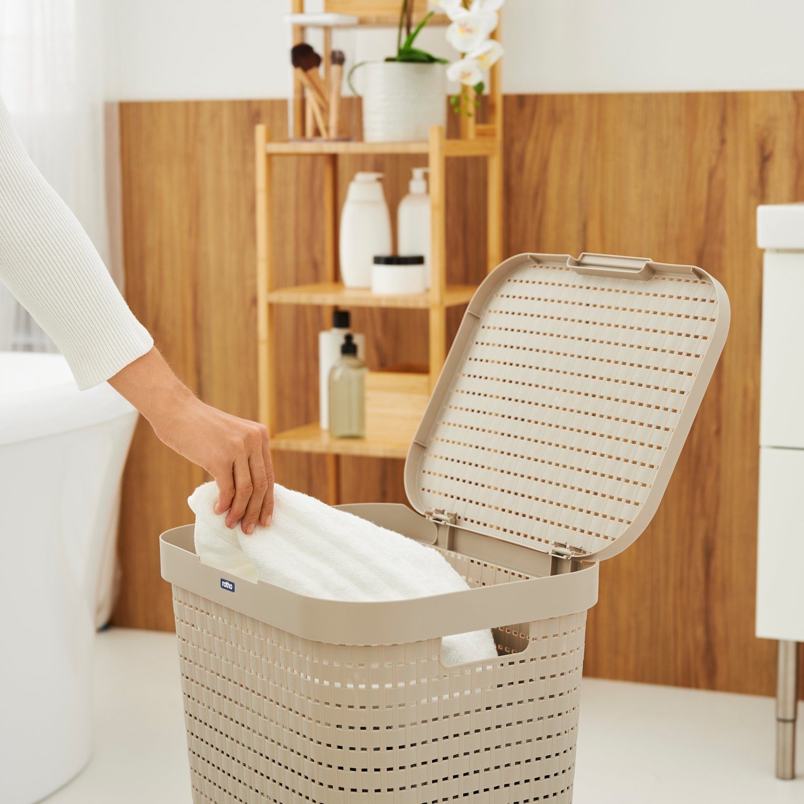 ROTHO Wäschekorb Wäschekorb Set Wäschesammler 55l günstig online kaufen