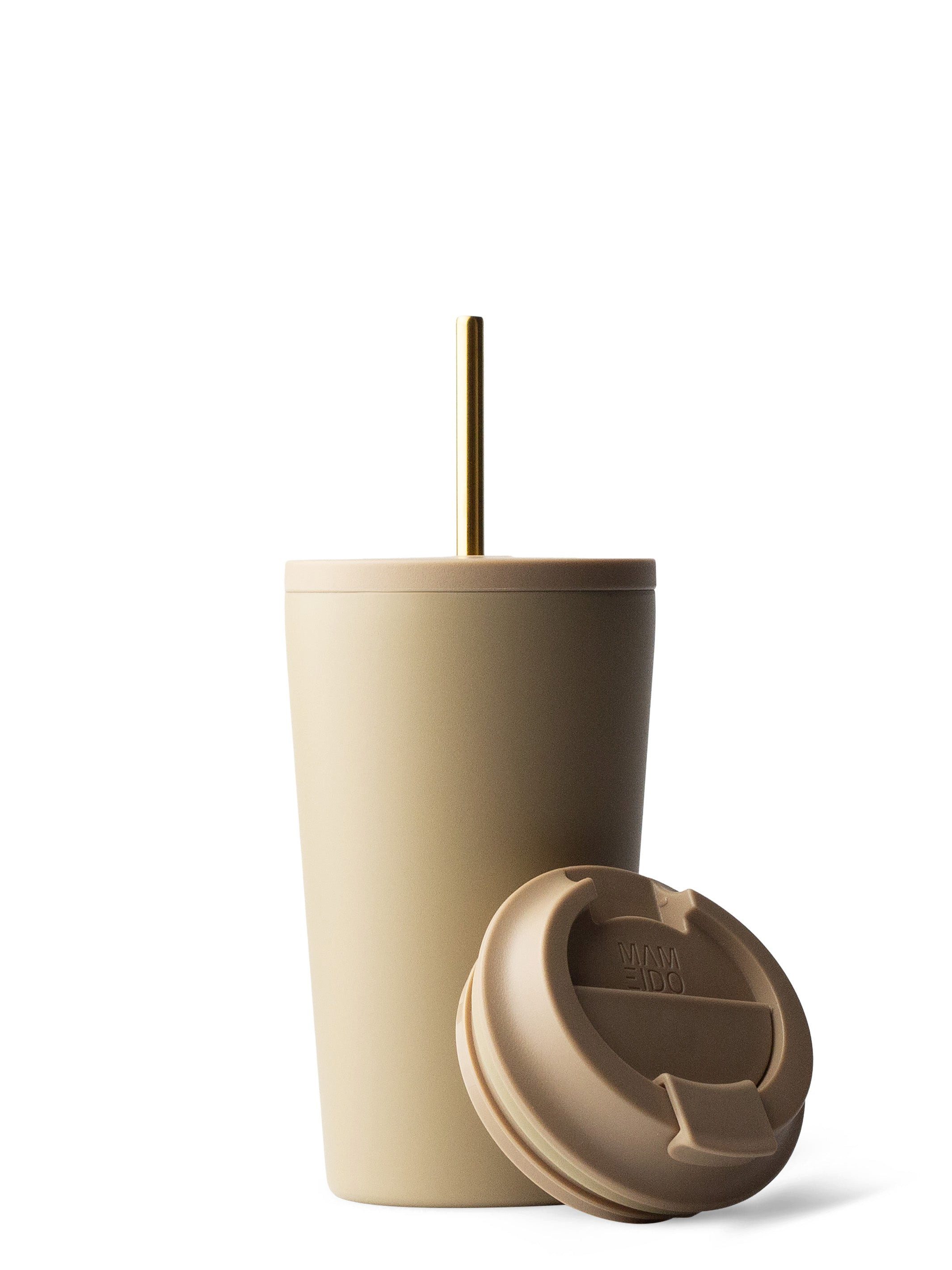 MAMEIDO Thermobecher, Edelstahl, Kunststoff, Silikon, doppelwandig isoliert, auslaufsicher in 350ml, 470ml, 700ml & 1200ml