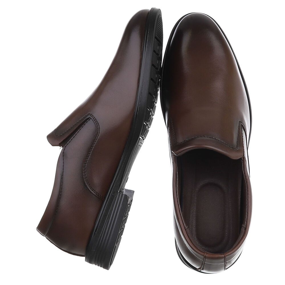 Coolwalk Herrenschuh Slip-on elegant für Büro & Freizeit Slipper (91977272) Blockabsatz Business-Schuhe in Braun