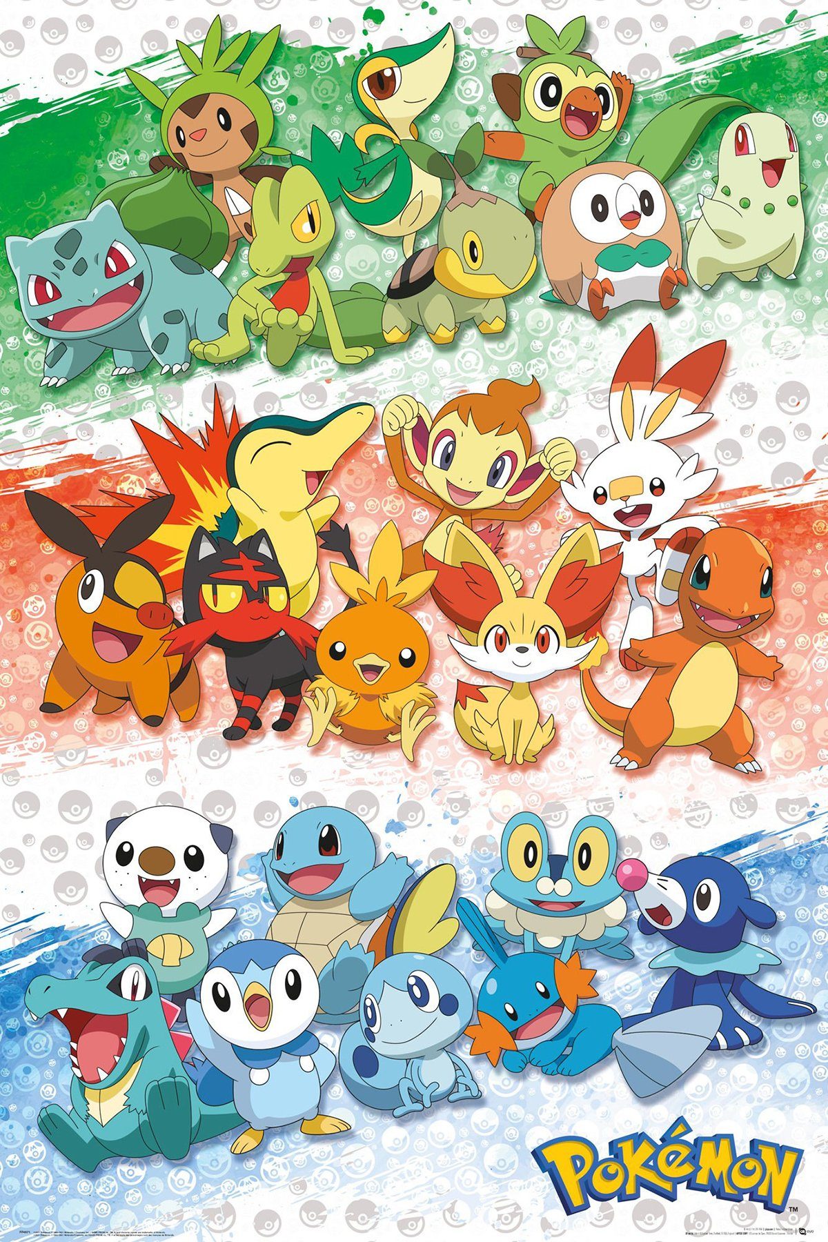 GB eye Poster Pokémon Poster First Partners 61 x 91,5 cm