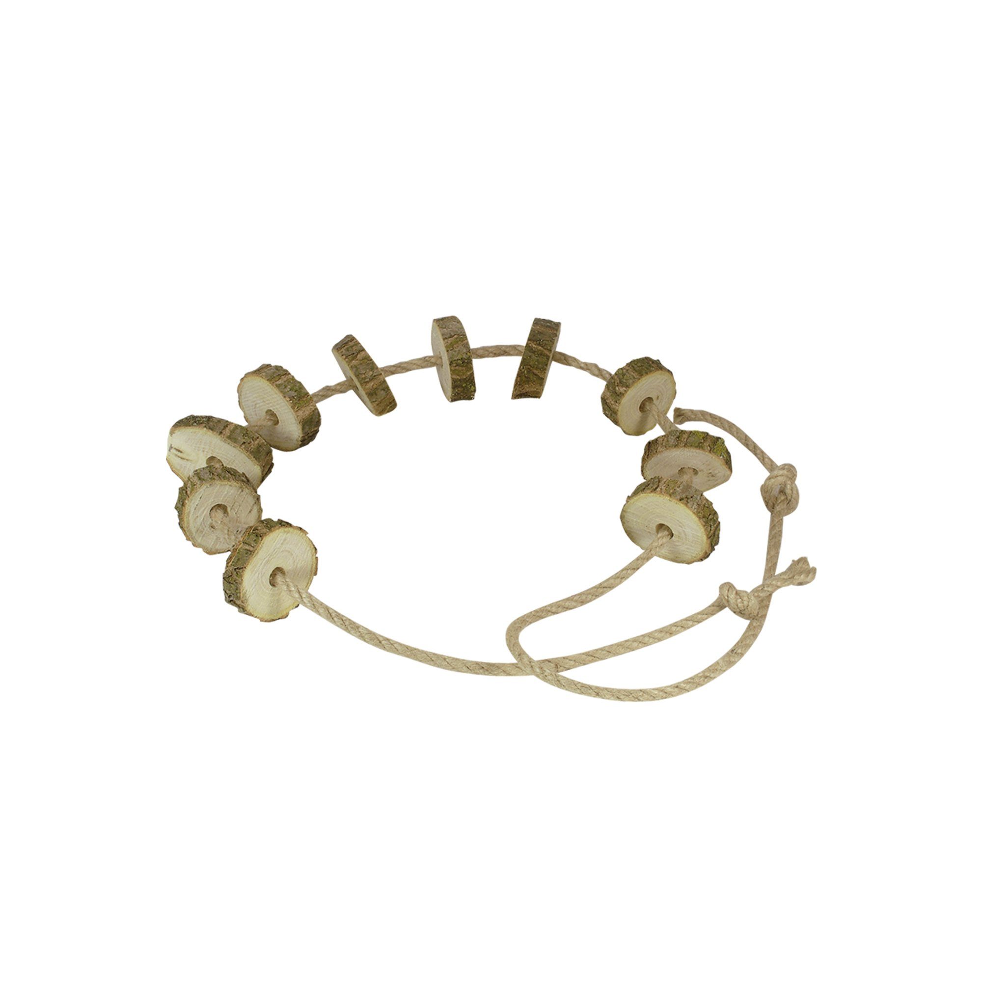 ELMATO Snackball Elmato 12036 Knabberseil mit frischen Holzscheiben 10 Stück/Seil, (10-tlg)