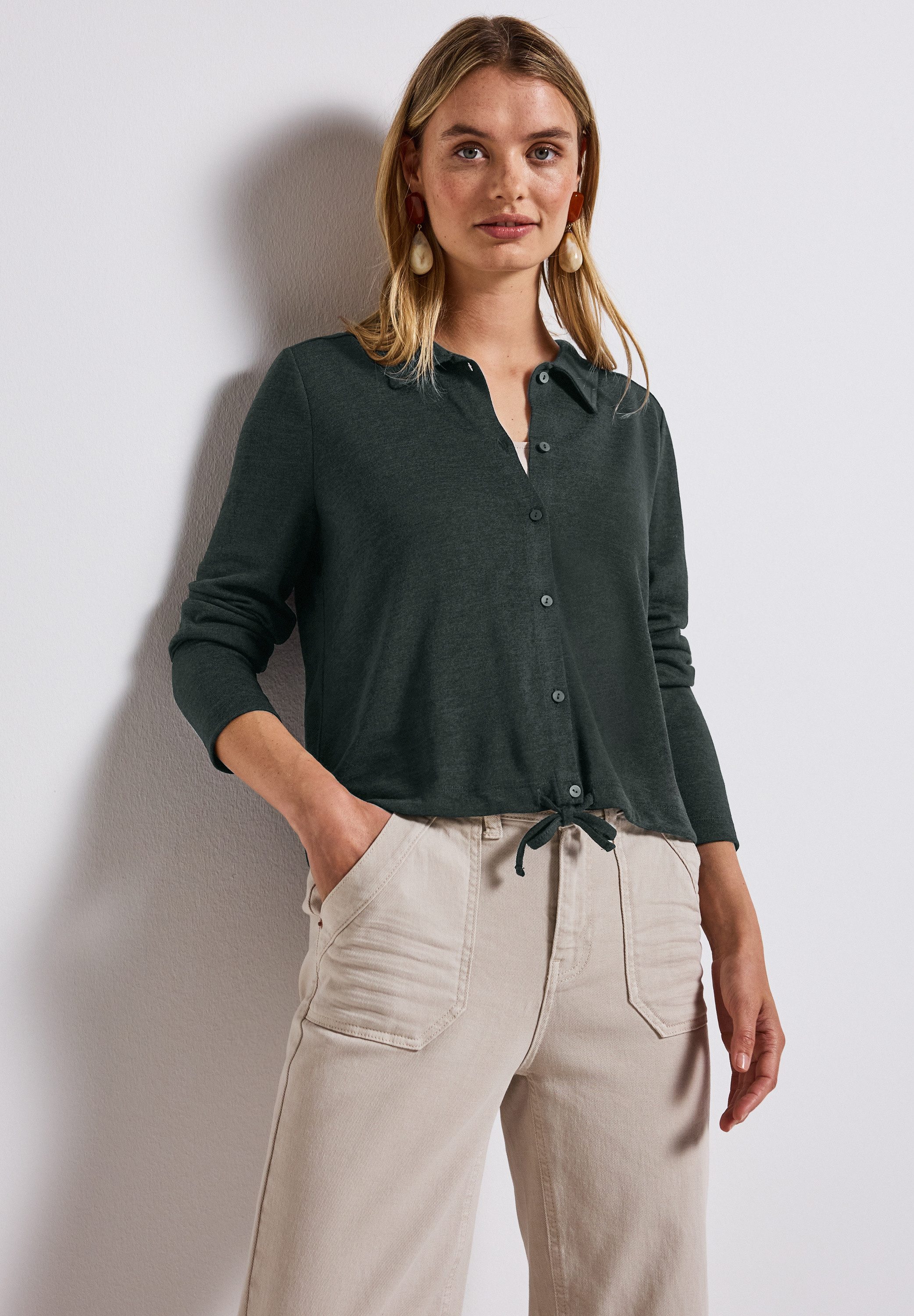 STREET ONE Strickjacke mit Hemdkragen und günstig online kaufen