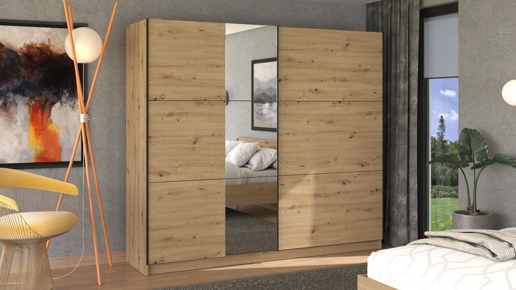 INOSIGN Schwebetürenschrank Sierra Kleiderschrank mit Spiegel Wäscheschrank günstig online kaufen