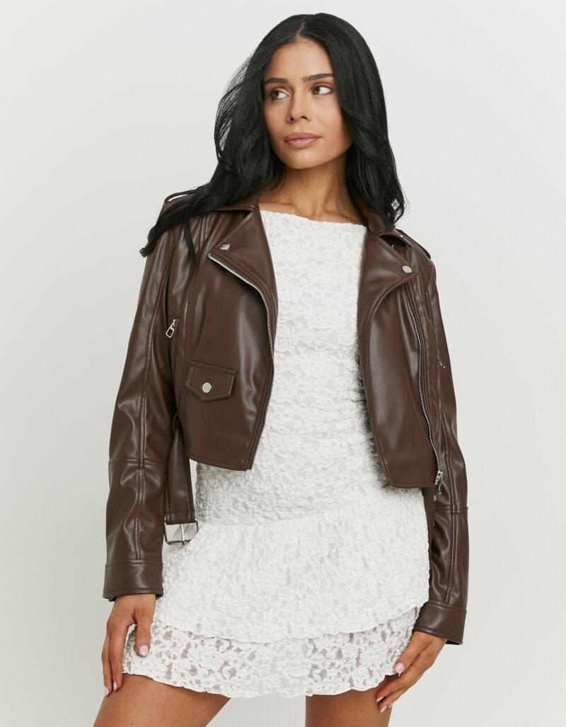 Tally Weijl Lederimitatjacke SJAPUTILOT Kunstfaser, im Biker-Stil in verkürzter Passform