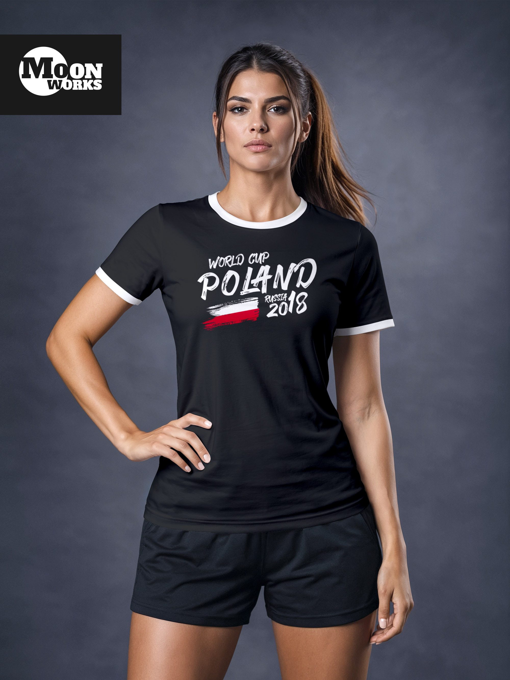 MoonWorks Print-Shirt Damen WM-Shirt Polen Poland Polska WM Fußball Weltmeisterschaft 2026 mit Print