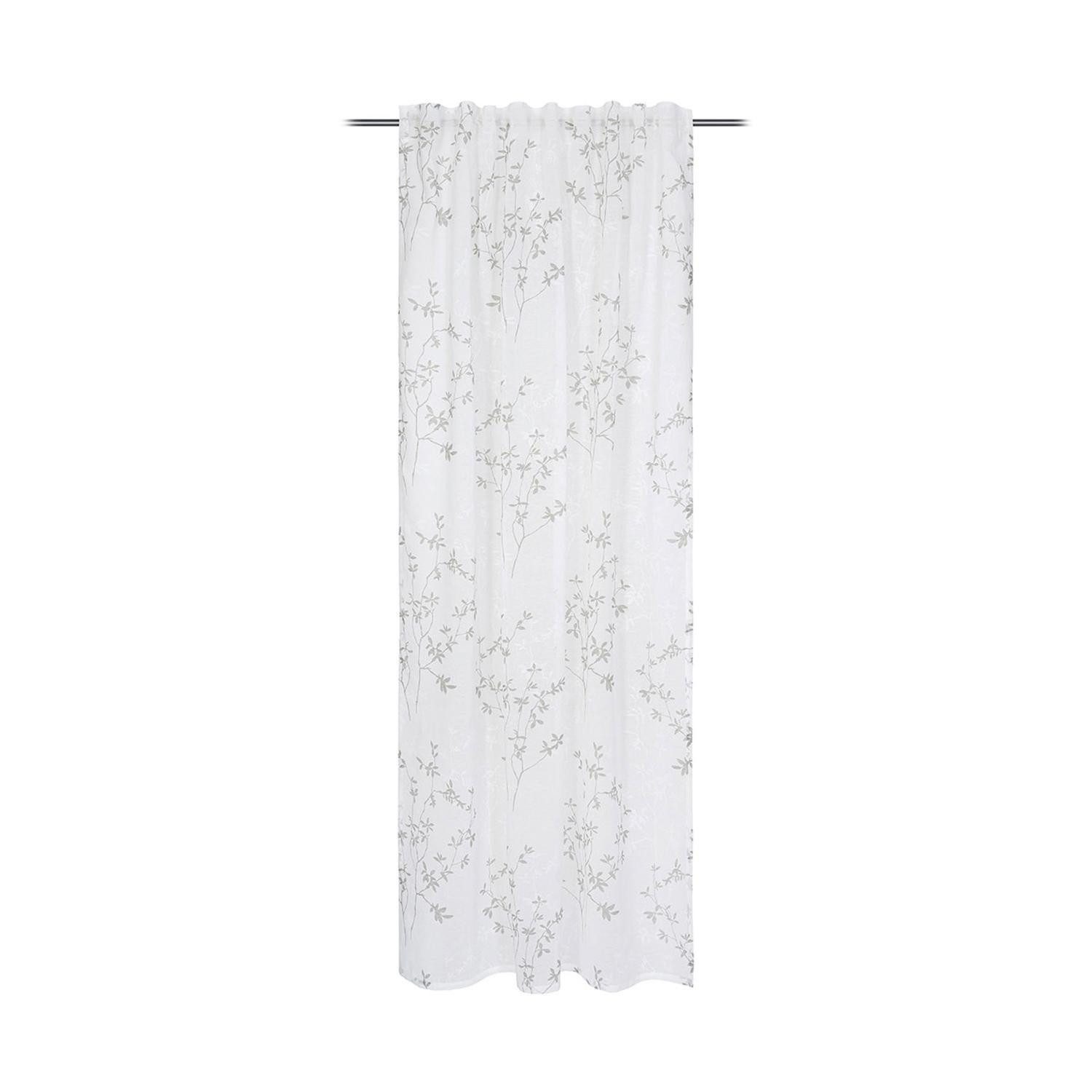 Gözze Gardine VICTORIA, 140 x 245 cm, Silbergrau, Zweigmotive, (1 St), verdeckte Schlaufen, Polyester, mit Bügelband