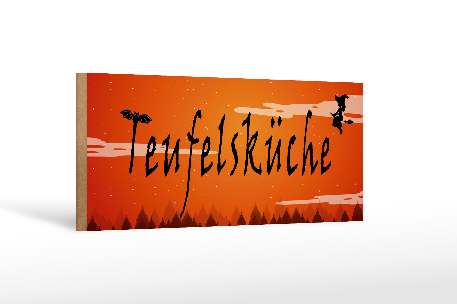 Holzbild Hinweis 27x10 cm Teufelsküche