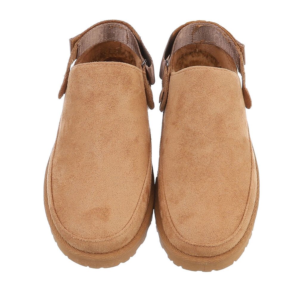 Ital-Design Damen Hausschuhe Freizeit Hausschuh (87118476) Flach Hausschuhe in Camel – Bild 4 von 4