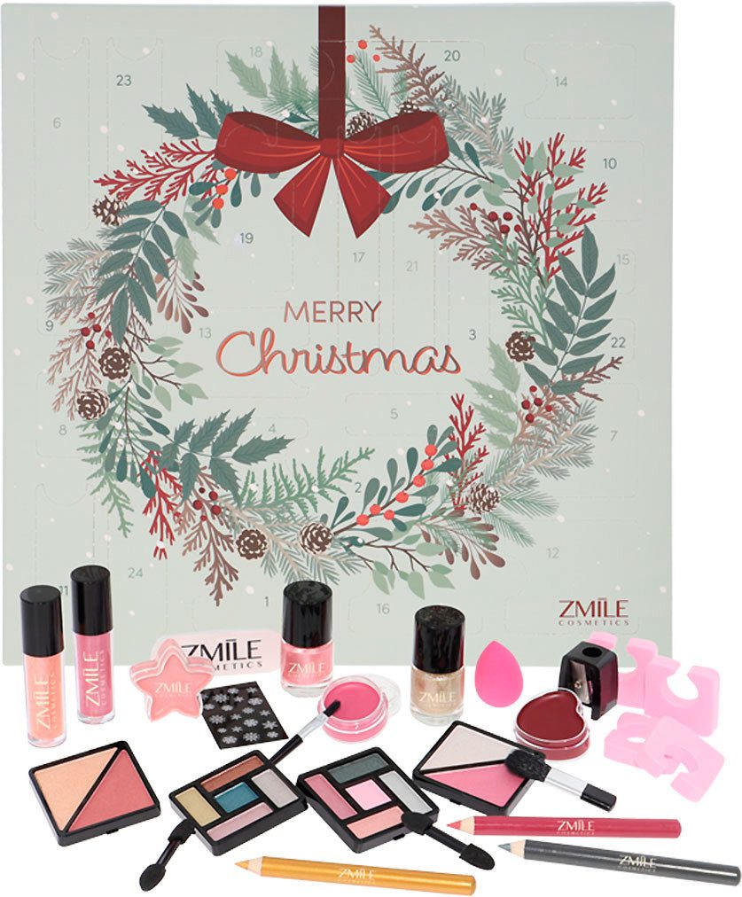 ZMILE COSMETICS Kosmetik-Adventskalender ZMILE COSMETICS Adventskalender Square Jingle and Glow vegane Kosmetik (Packung, 24-tlg), vegane Kosmetik