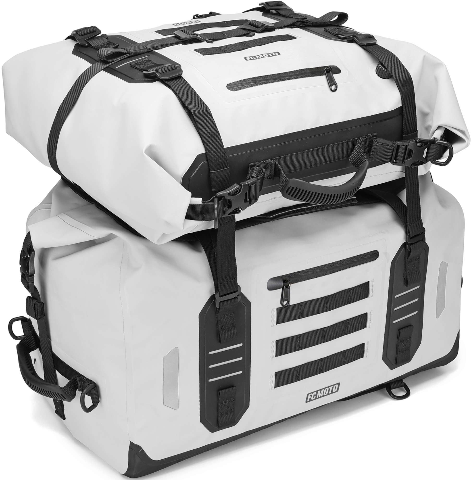 FC-Moto Gepäckträgertasche Ever-ST Roll-Top 32-40 L Hecktasche, Molle Befestigungssystem,reflektierende Elemente