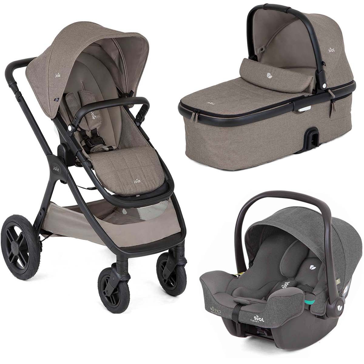 Joie Kombi-Kinderwagen Set Honour inkl. Babyschale i-Snug 2 i-Size Shell Gray