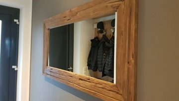 Couchcenter Garderobenspiegel Wandspiegel Erosie 150 cm x 80 cm Teak Holz Massiv Spiegel