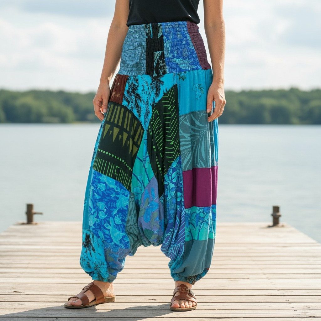Guru-Shop Relaxhose Sommerliche Aladinhose, Patchwork Pluderhose,.. Ethno S günstig online kaufen