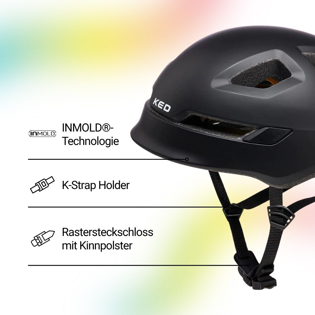 KED Kinderfahrradhelm POP Kinderhelm, Leicht Mit 8 Belüftungsöffnungen, MIPS Schutz, LED-Rücklicht