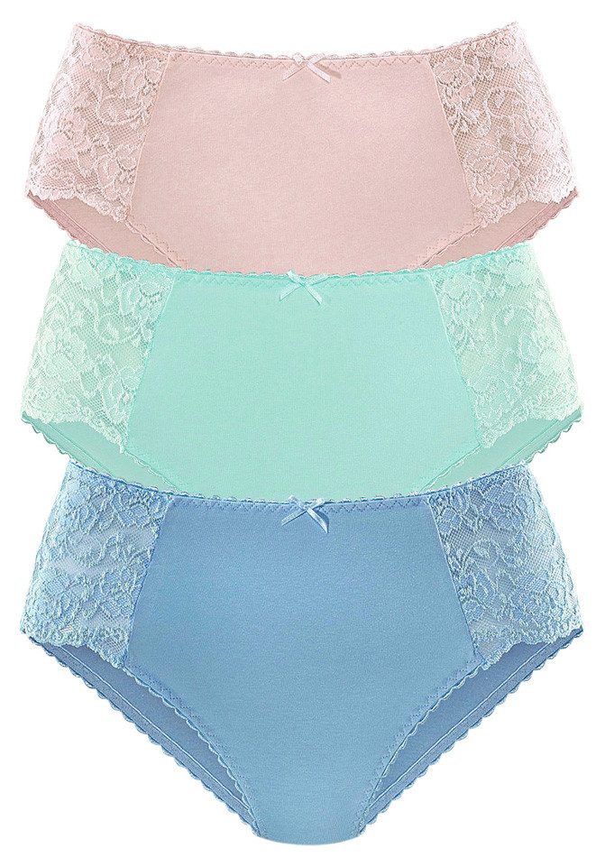 petite fleur by Lascana Hüftslip (3er-Pack) aus elastischer Baumwoll-Qualität