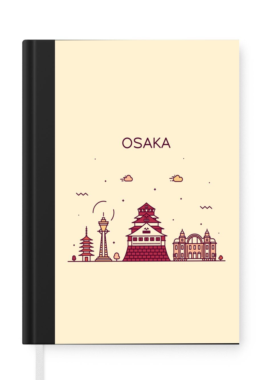 MuchoWow Notizbuch Japan - Osaka - Skyline, Journal, Merkzettel, Tagebuch, Notizheft, A5, 98 Seiten, Haushaltsbuch