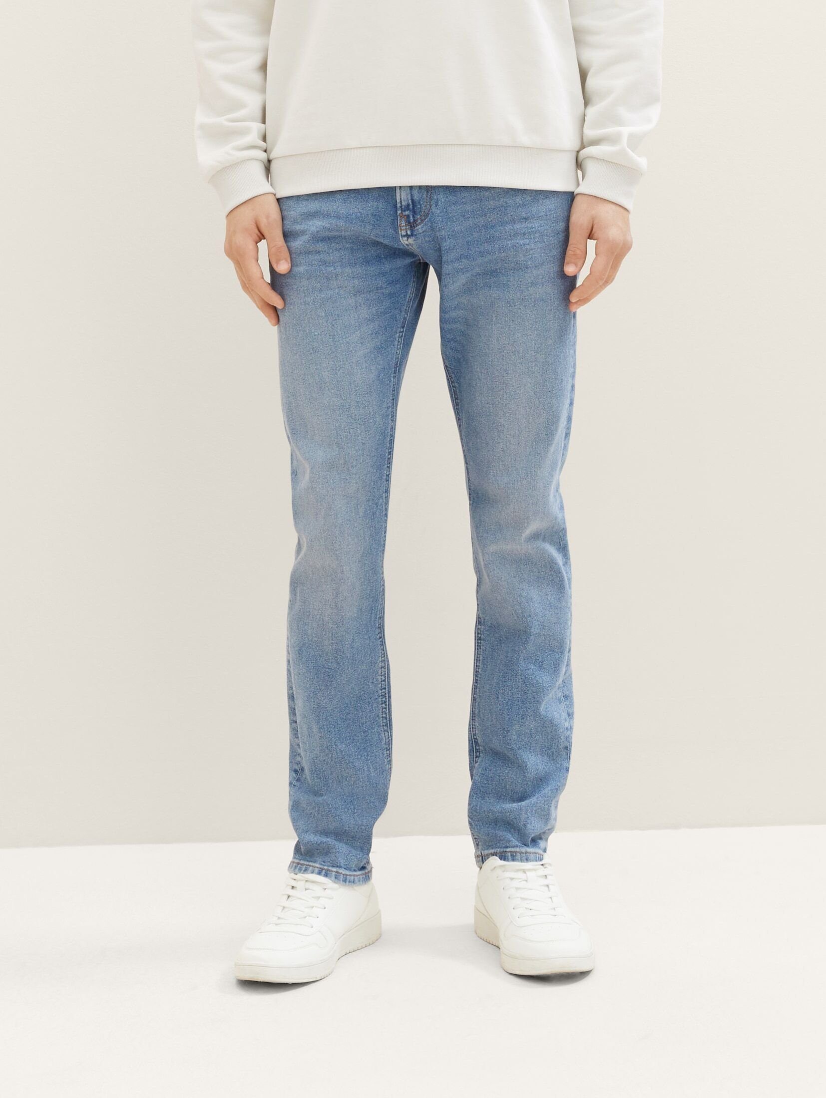 Piers TOM Used Slim Light Blue Straight-Jeans TAILOR Denim Denim Jeans Stone