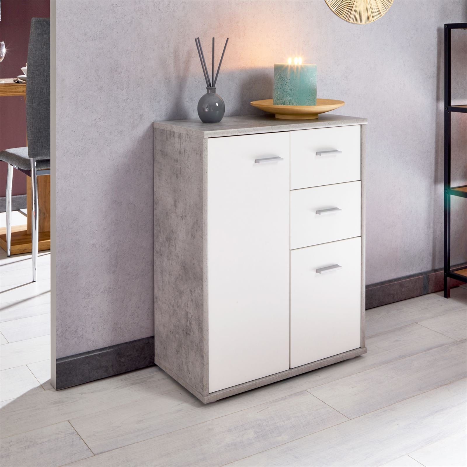 CARO-Möbel Highboard LOCARNO, Kommode Highboard Mehrzweckschrank Büro Beist günstig online kaufen