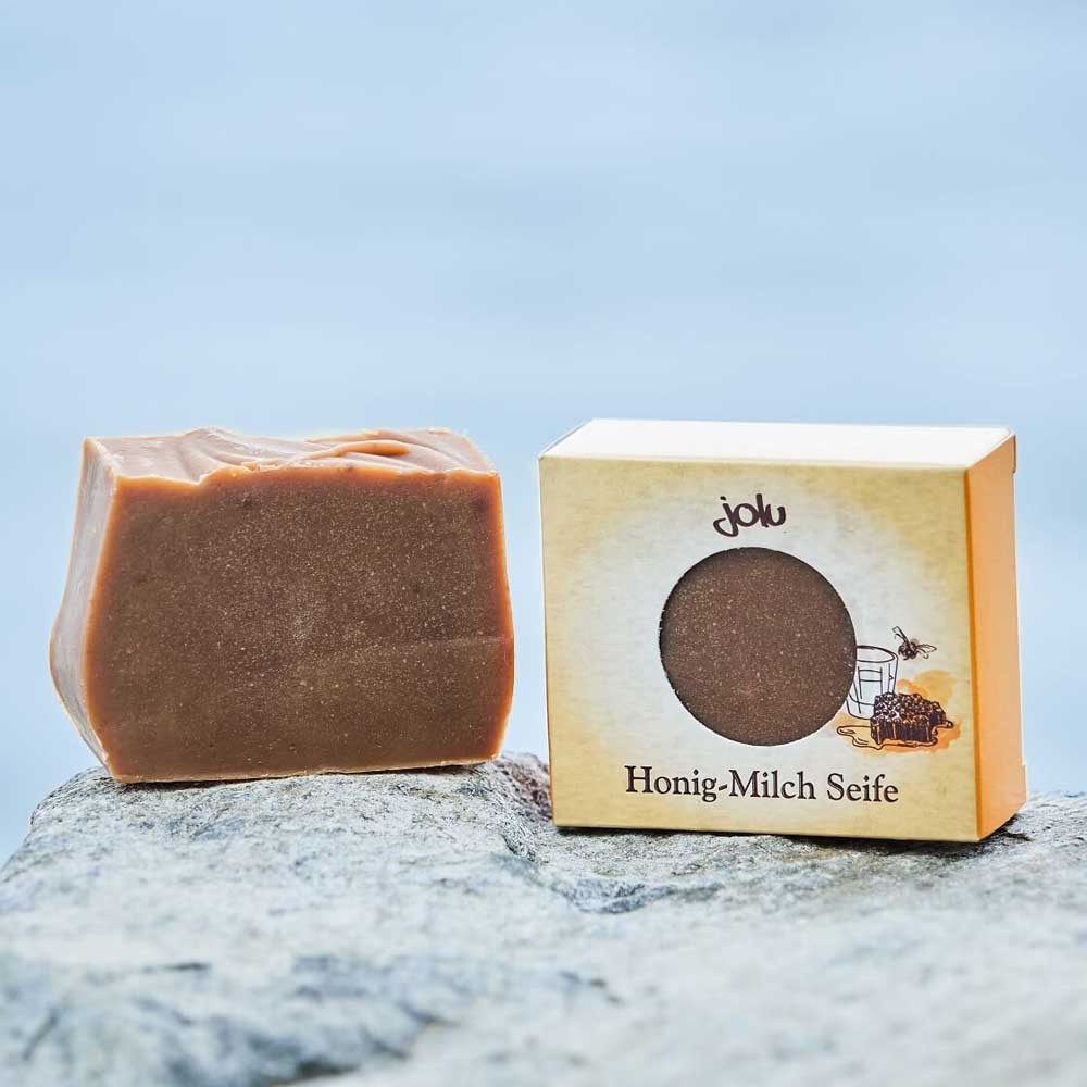 Jolu Feste Duschseife Dusch- und Handseife - Honig-Milch 90g