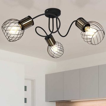 etc-shop LED Deckenspot, Leuchtmittel nicht inklusive, Retro Decken Spot Rondell Strahler Lampe Käfig Design Leuchte