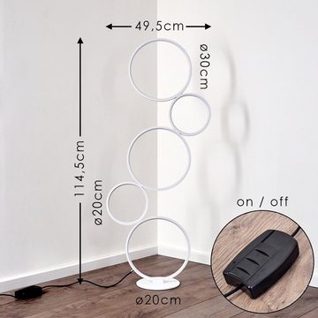 hofstein Stehlampe »Caces« LED Tischlampe dimmbar aus Metall in Weiß, 3000 Kelvin, 17 Watt, 1500 Lumen, gemütliche stufenlos dimmbar über das Kabel