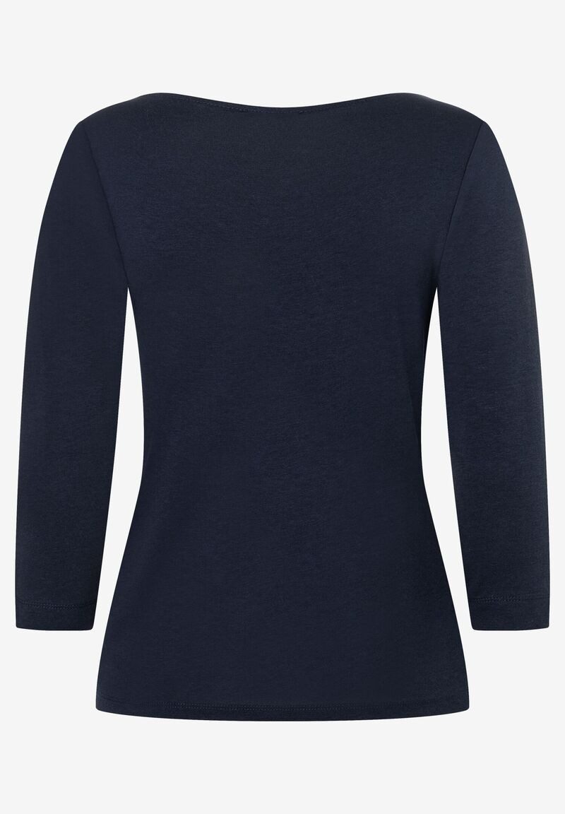 MORE&MORE Langarmshirt Basic Shirt with Sli günstig online kaufen