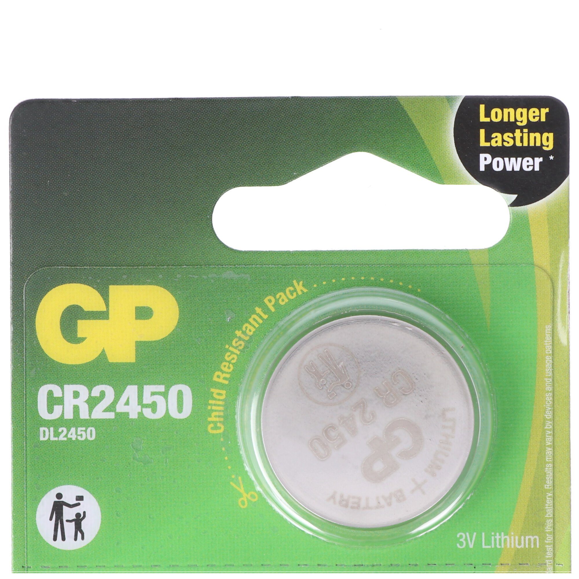 GP Batteries CR2450 GP Lithium Knopfzelle 3V 5 Stück Batterie, (3,0 V)