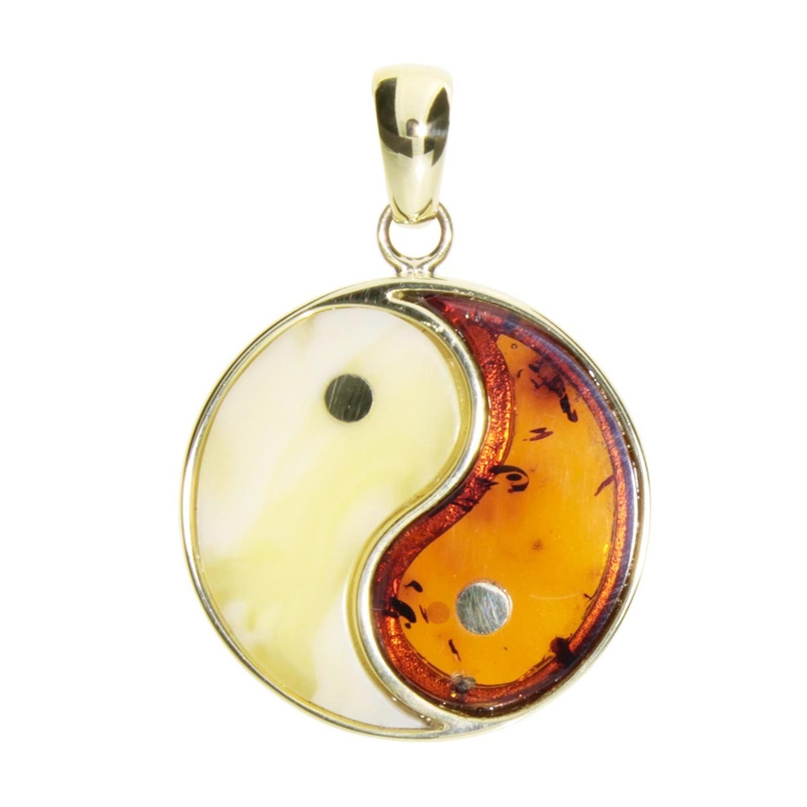 Kettenanhänger Ostsee-Schmuck Anhänger Yin & Yang Anhänger Yin & Yang