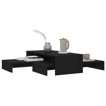 furnicato Couchtisch Satztisch-Set Schwarz 100x100x26,5 cm Spanplatte