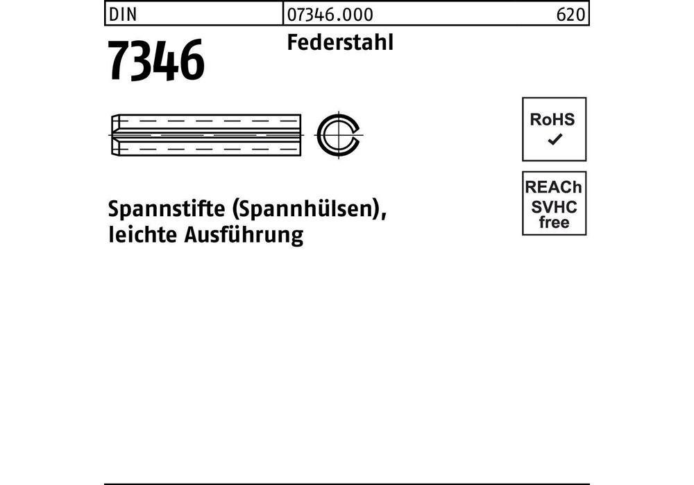 DIN 7346 Spannstift DIN 7346/ISO 13337 21 x 50 Federstahl leichte Ausf 