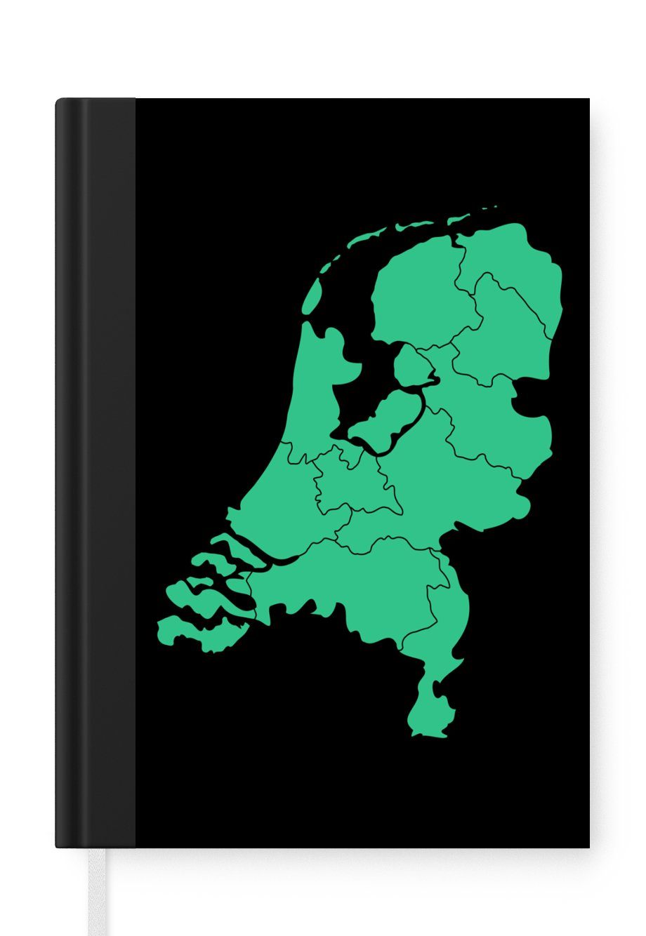 Notizheft, Karte Notizbuch - Journal, - 98 Merkzettel, Tagebuch, MuchoWow Niederlande Haushaltsbuch A5, Seiten, Mintgrün,