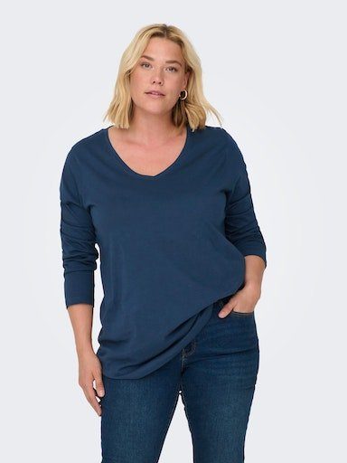 A-SHAPE CARMAKOMA TOP L/S JRS Dress Blues ONLY CARBONNIE V-Shirt LIFE