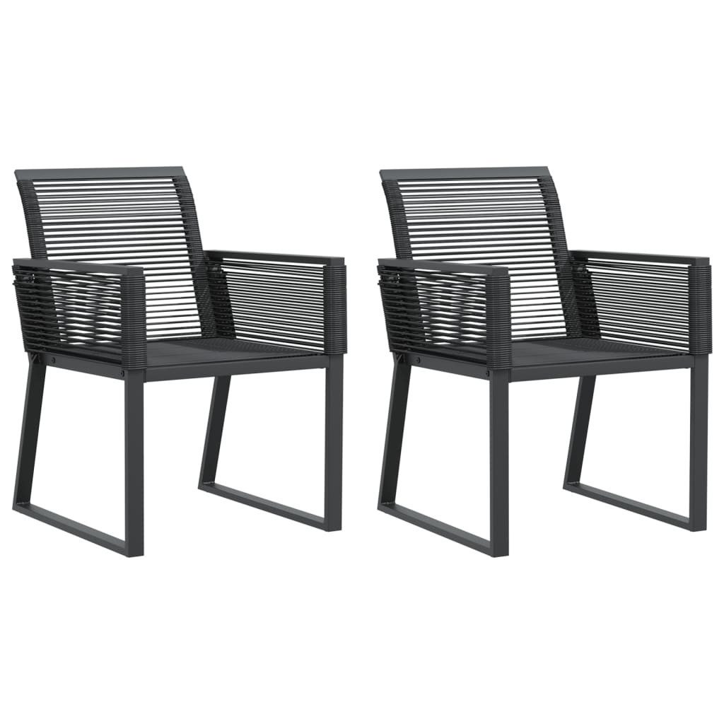vidaXL Gartenstuhl Gartenstühle 2 Stk. Schwarz günstig online kaufen