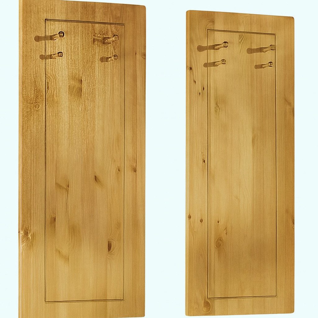 Clever-Moebel Wandgarderobe Wandpaneel 2er Set Kiefer gelaugt 36x112 cm – Garderobenpaneel, 2er Set, Breite 36 cm