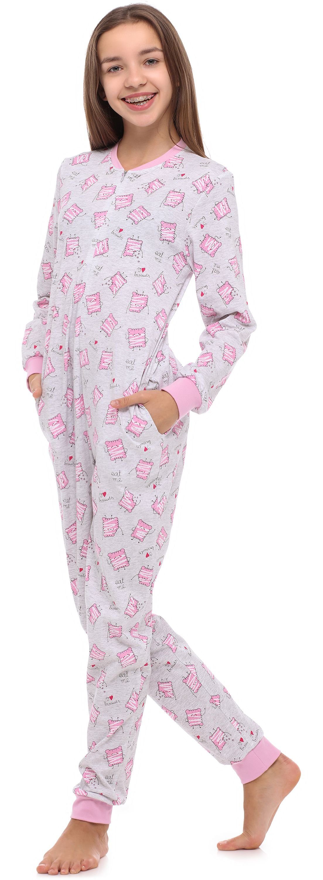 Schlafanzug Schlafoverall Merry Melange/Kekse Schlafanzug Jugend Mädchen MS10-235 Style