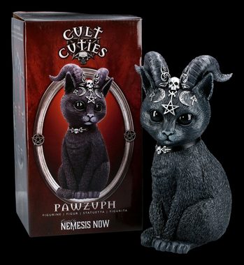 Figuren Shop GmbH Fantasy-Figur Okkulte Katzenfigur mit Hörnern - Pawzuph groß - Nemesis Now Fantasy Deko