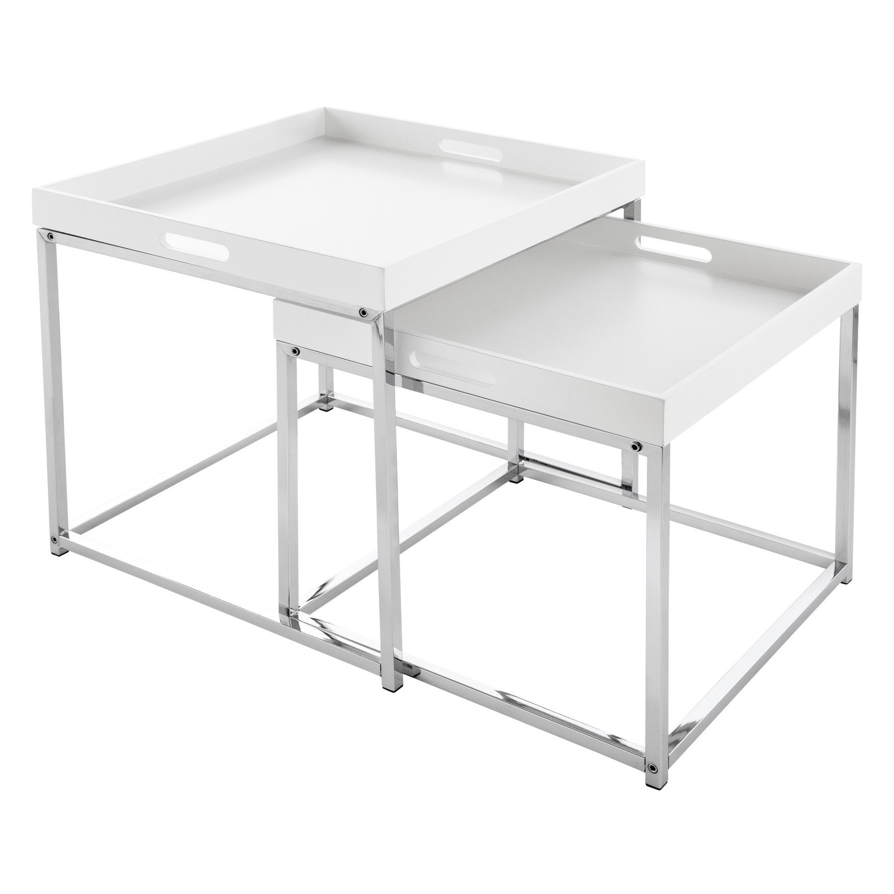 Beistelltisch ELEMENTS 50cm weiß / silber