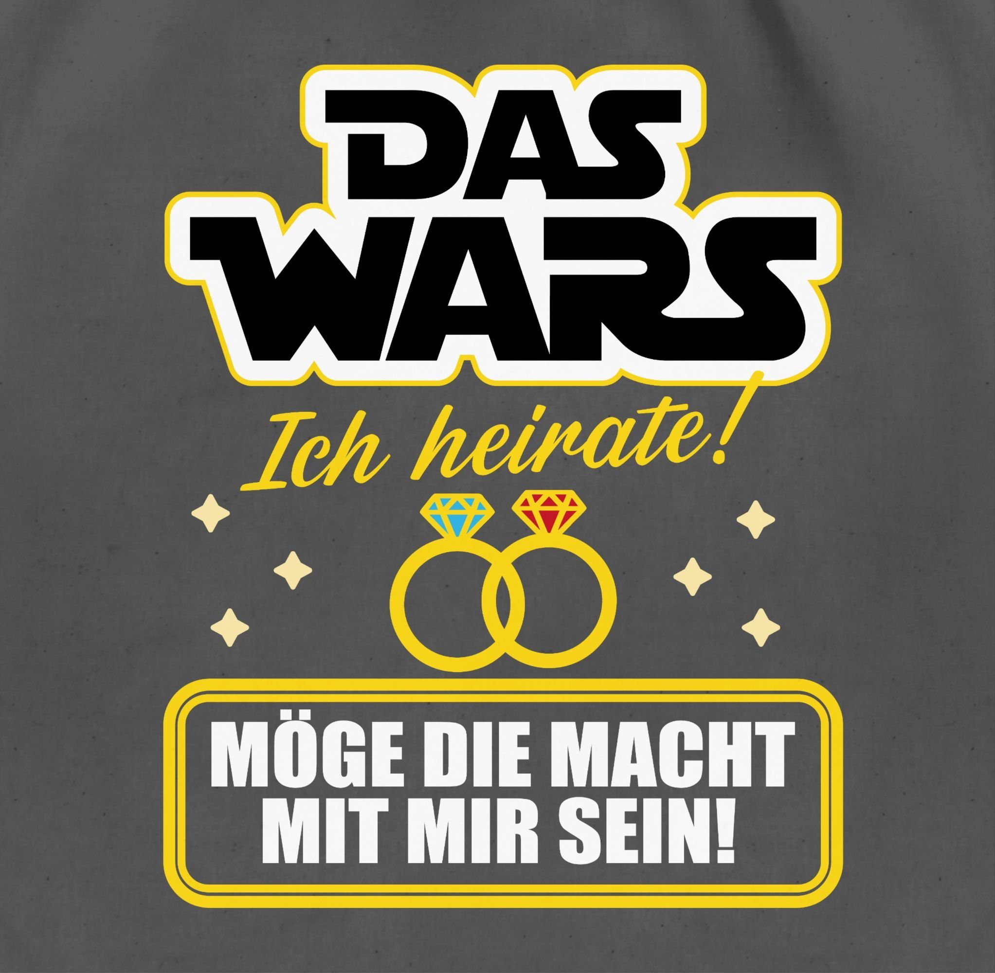 Shirtracer Turnbeutel Das Wars - JGA Männer Ich gelb/weiß, 03 heirate - Dunkelgrau