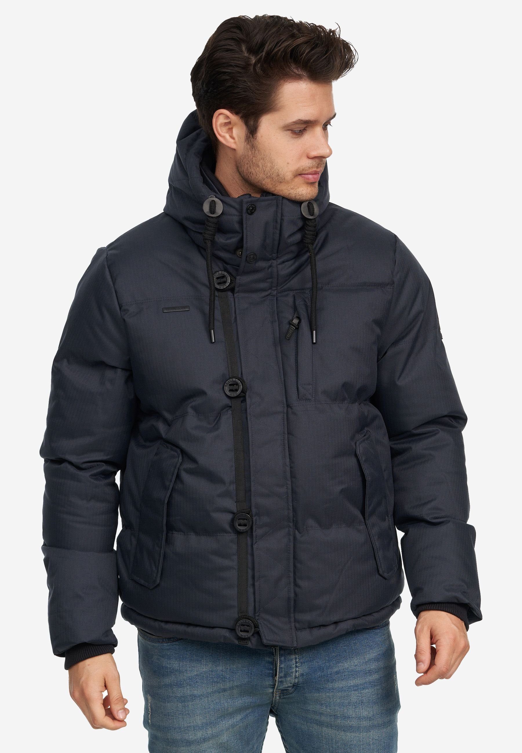 Brave Soul Winterjacke BILLY mit Bündchen blau