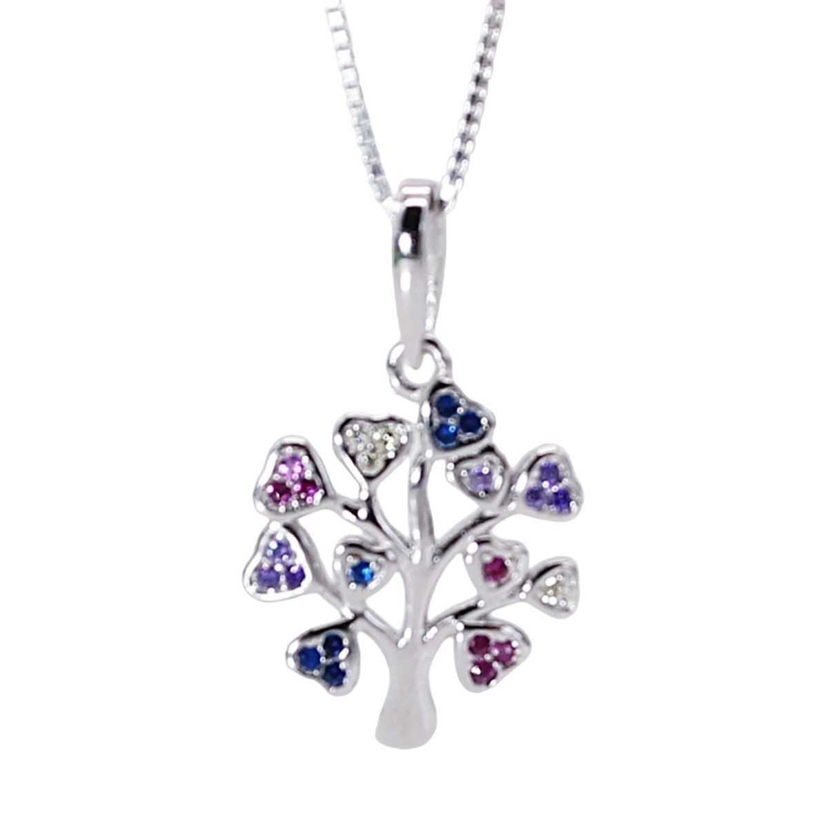 ELLAWIL Silberkette Kette mit Lebensbaum Anhänger Damen Zirkonia Halskette günstig online kaufen