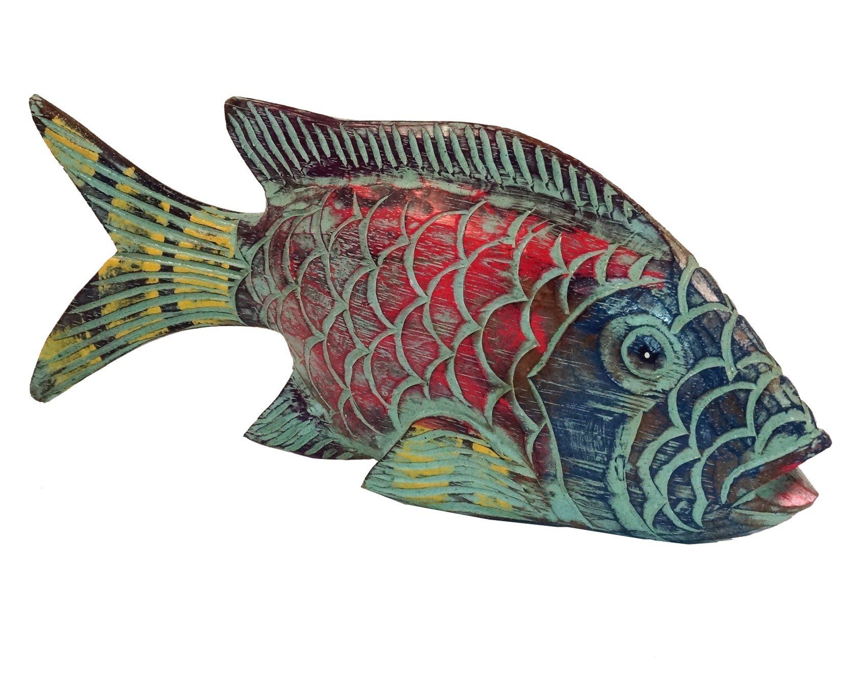 Fisch, Fisch 3.. Dekofigur Guru-Shop in Geschnitzter Dekoobjekt