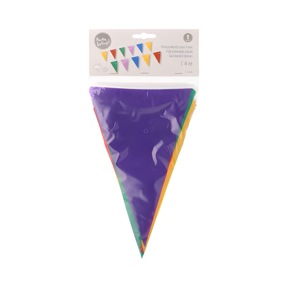 PAPSTAR Girlande Wimpelkette, Folie 4 m farbig wetterfest 10 Stk