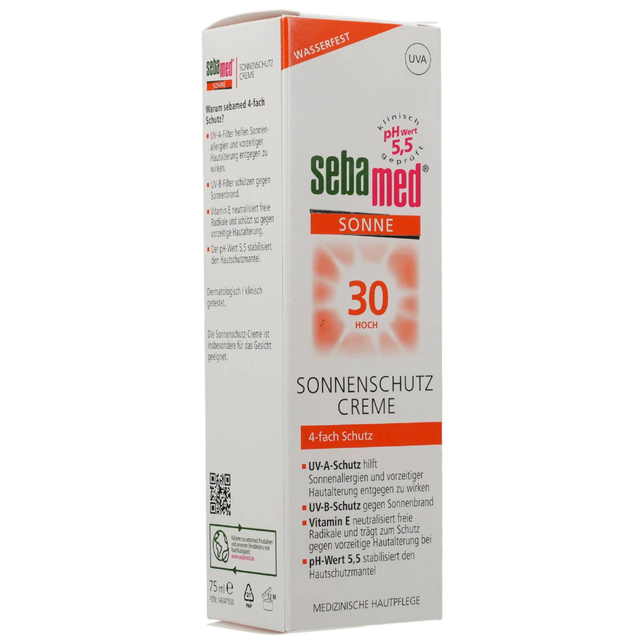 sebamed Sonnenschutzcreme SEBAMED Sonnenschutz Creme LSF 30 75ml PZN 14347500
