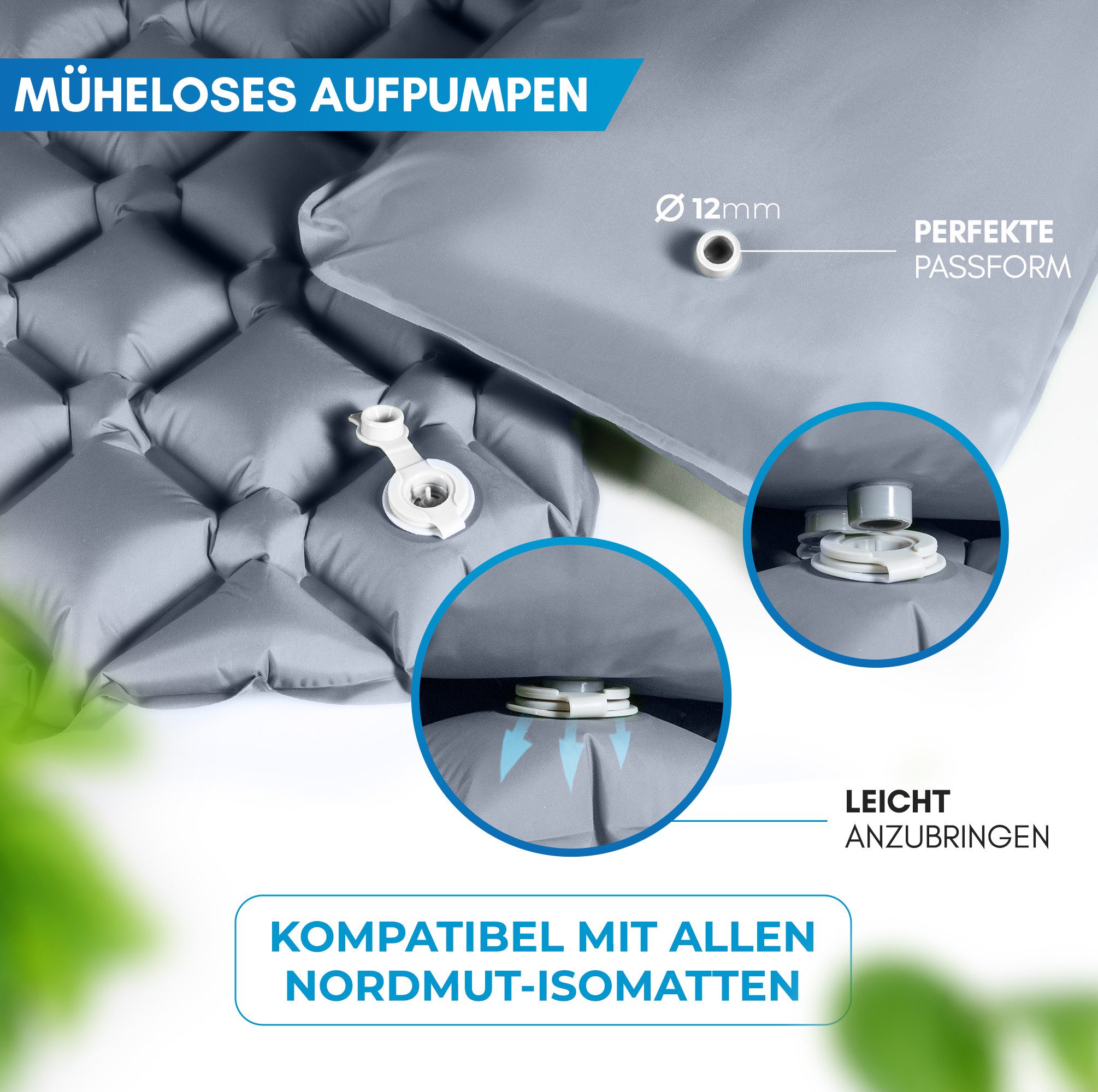 Nordmut Isomatte Pumpsack für Isomatten [12 mm Düsengröße]