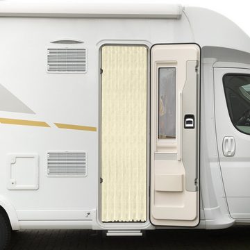 Türvorhang Flauschvorhang 56 x 185 cm elfenbein, Moritz, Hakenaufhängung (1 St), abdunkelnd, Chenille Vorhänge Camping Türvorhang Wohnwagen Wohnmobil Zubehör