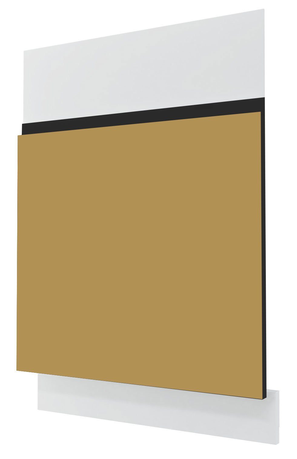 60cm matt Sockelfarbe teilintegriert wählbar Front- super Sockelblende Velden, und gold grifflos Feldmann-Wohnen